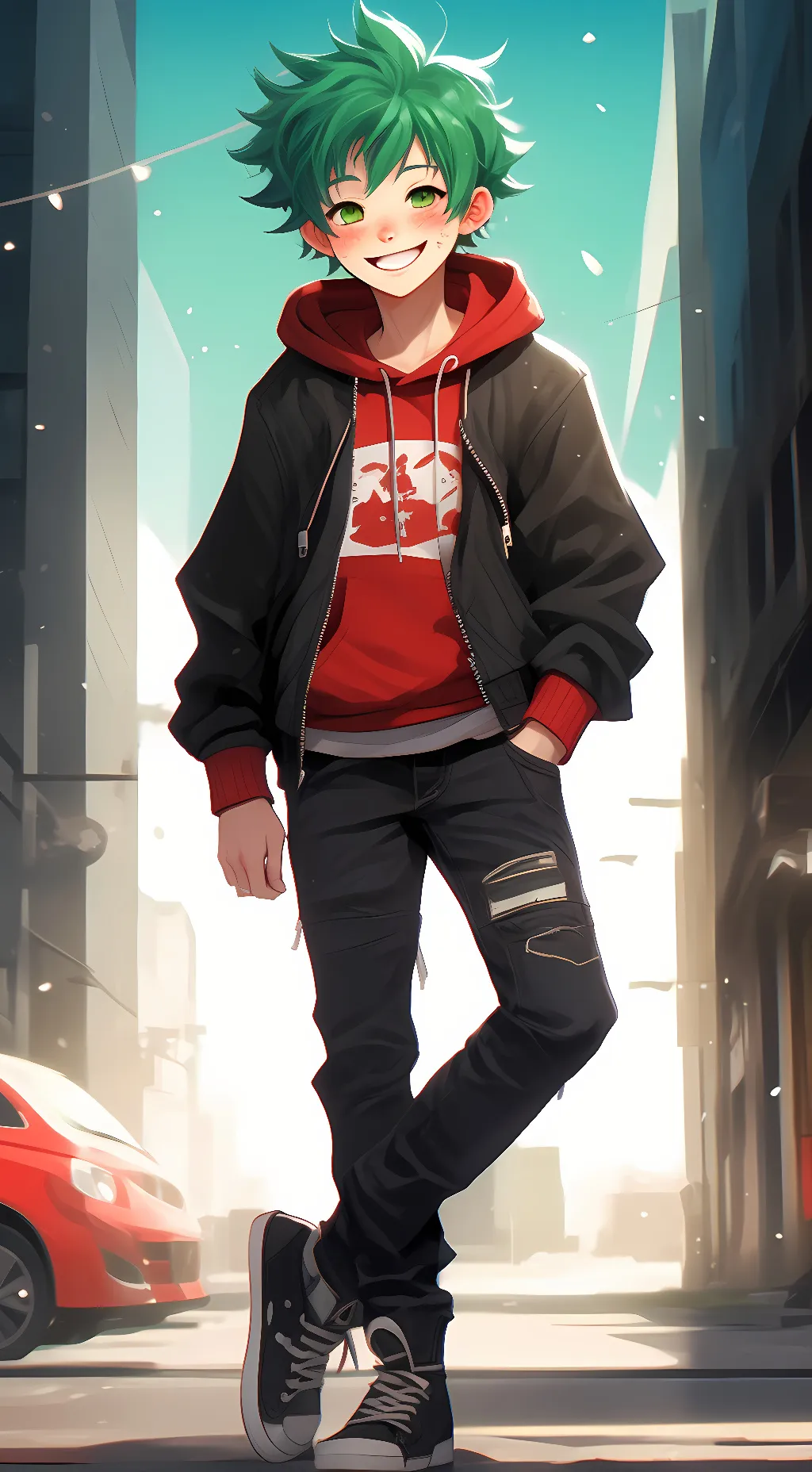 ai character: Izuku midorya Deku background