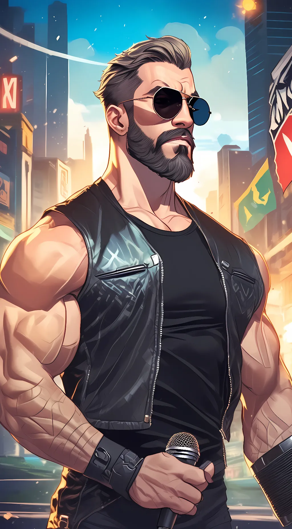 ai character: LA Knight  background