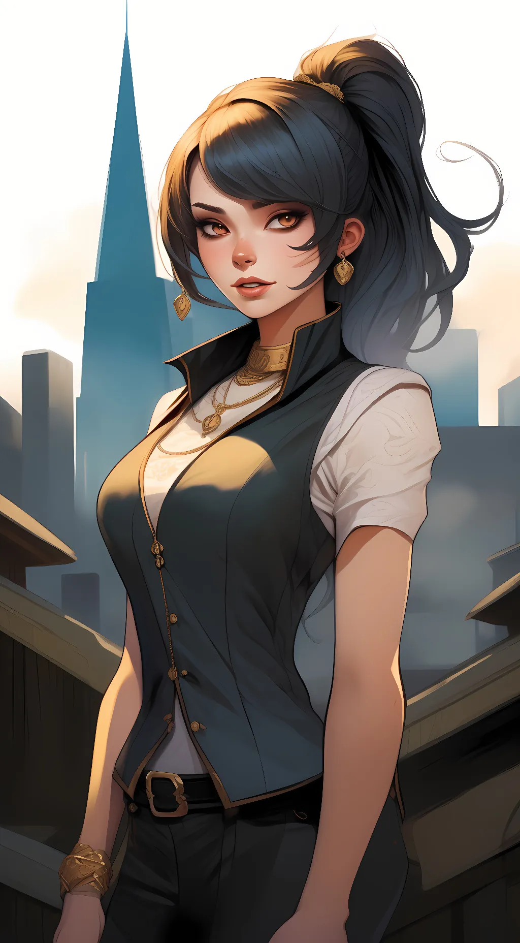 ai character: lilac background