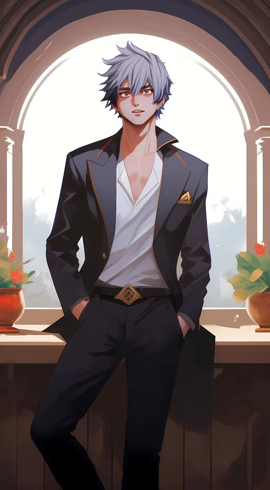 ai character: Shoto Todoroki  background