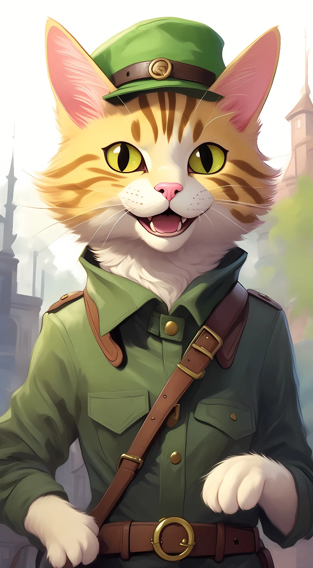 ai character: Nature cat background