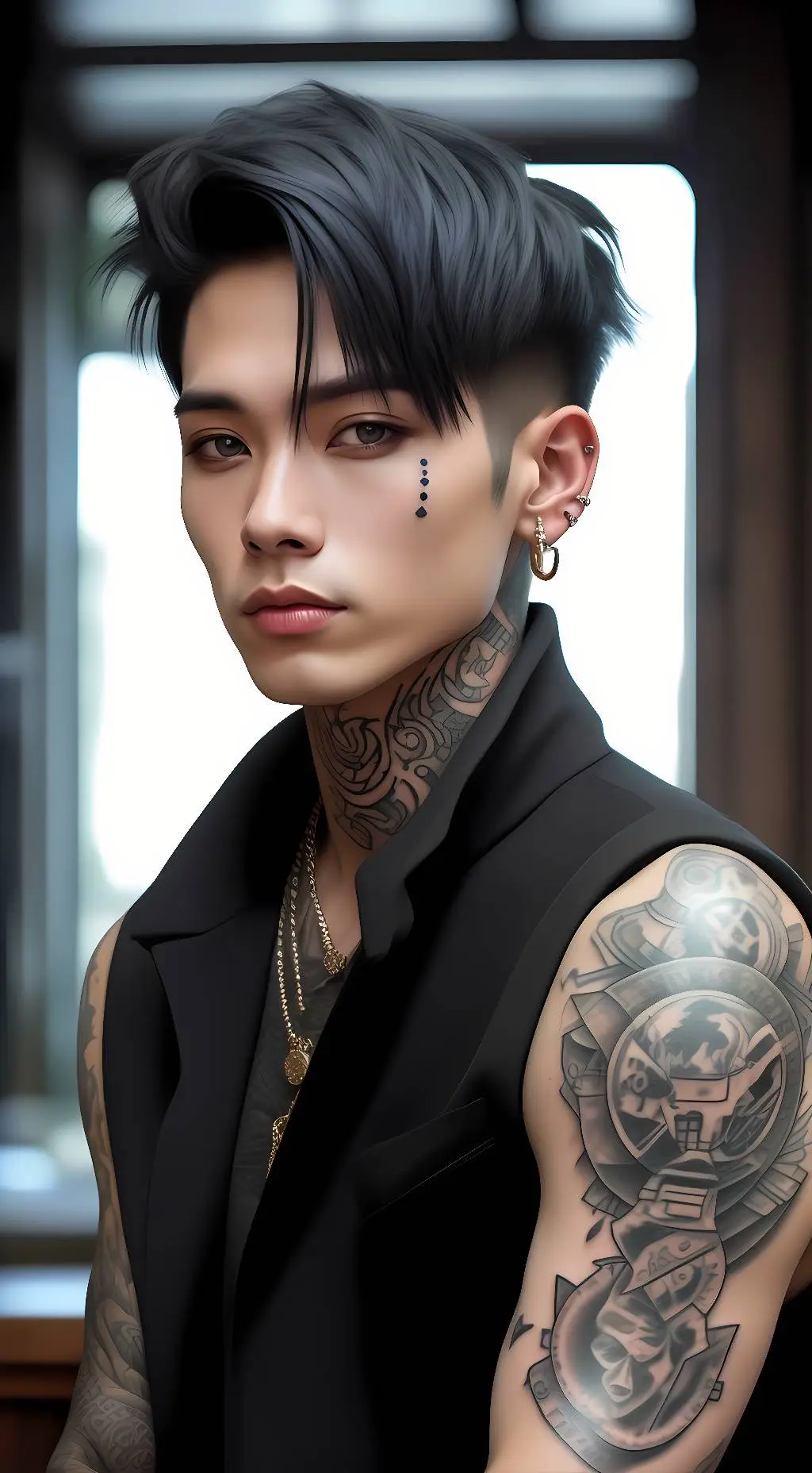 ai character: Damien Black background