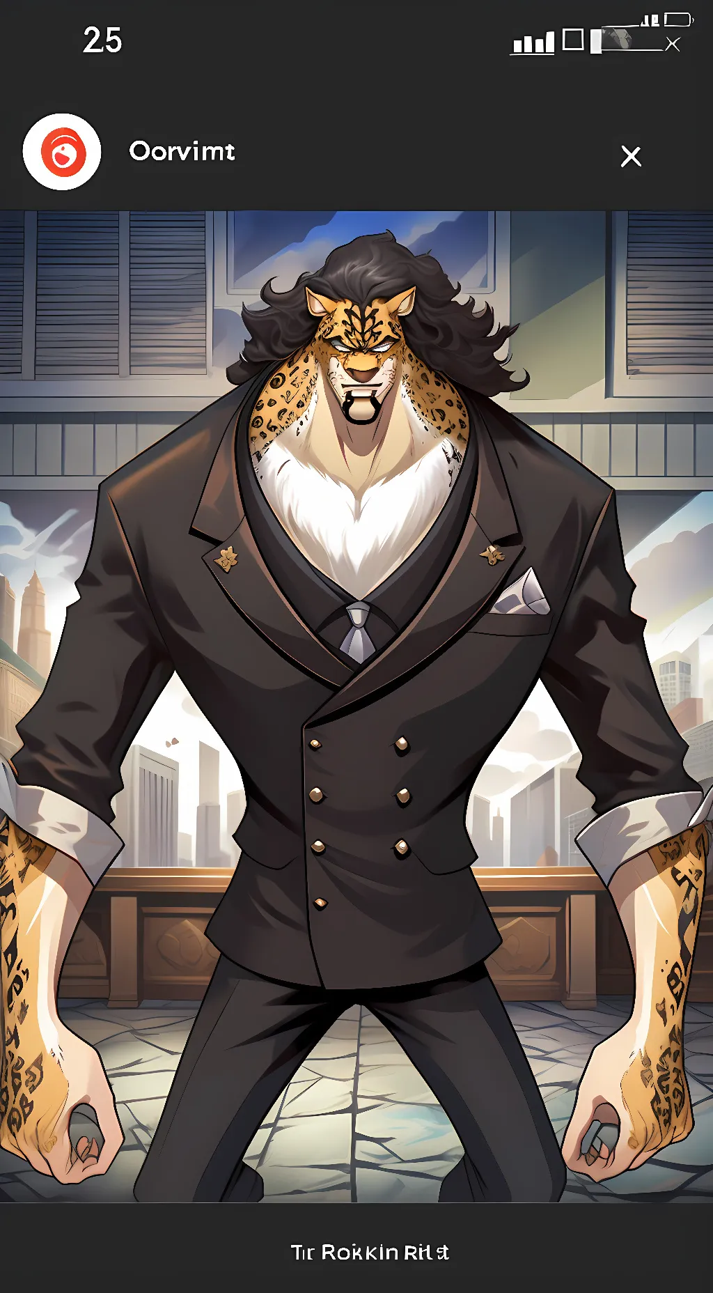 ai character: Rob Lucci (Leopard background