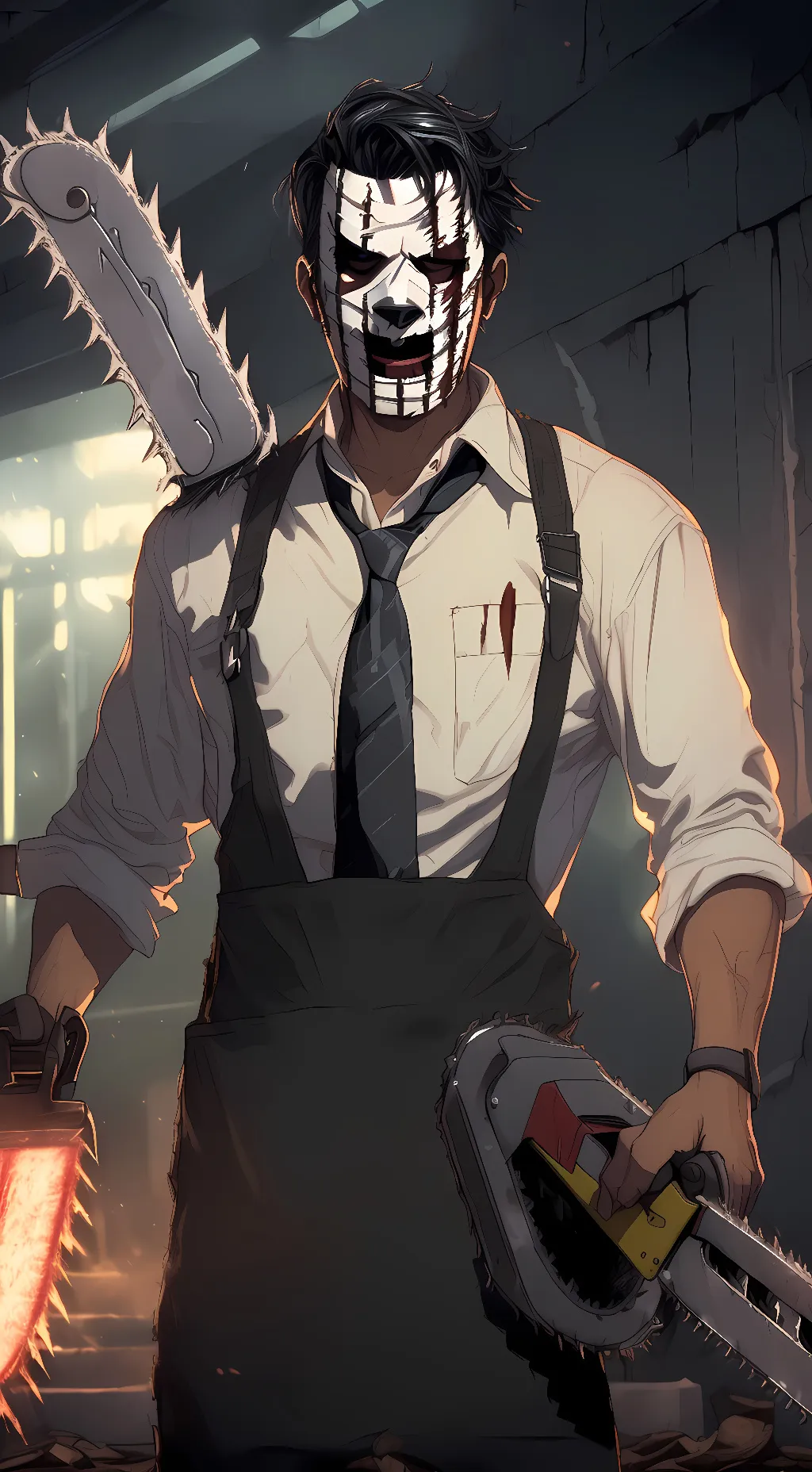 ai character: Leatherface/bubba background