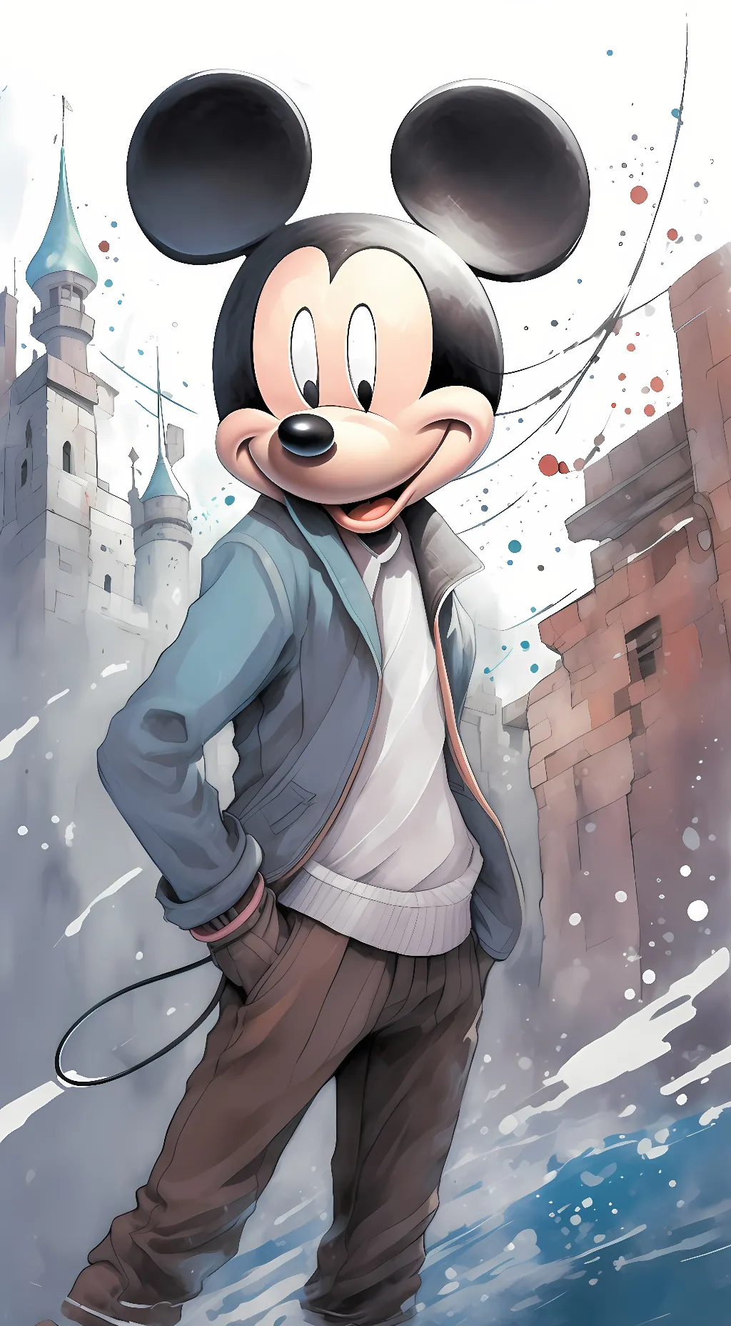 ai character: Mickey Mouse  background