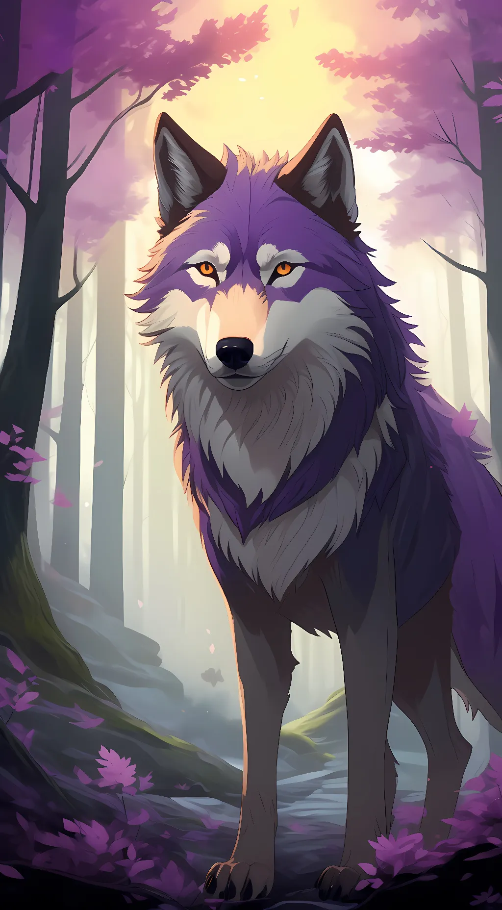 ai character: Purpolf background