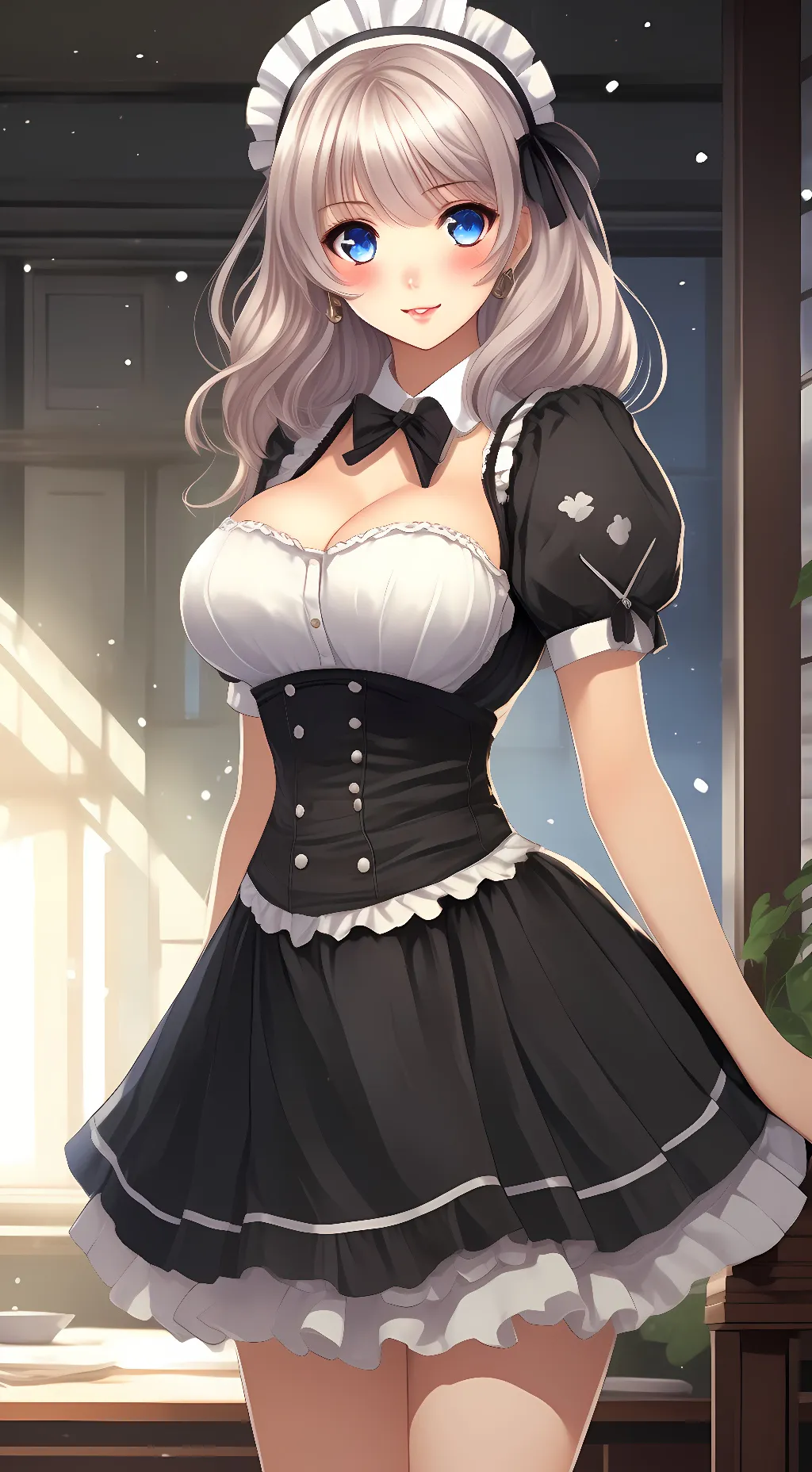 ai character: Cute Maid Sarah  background