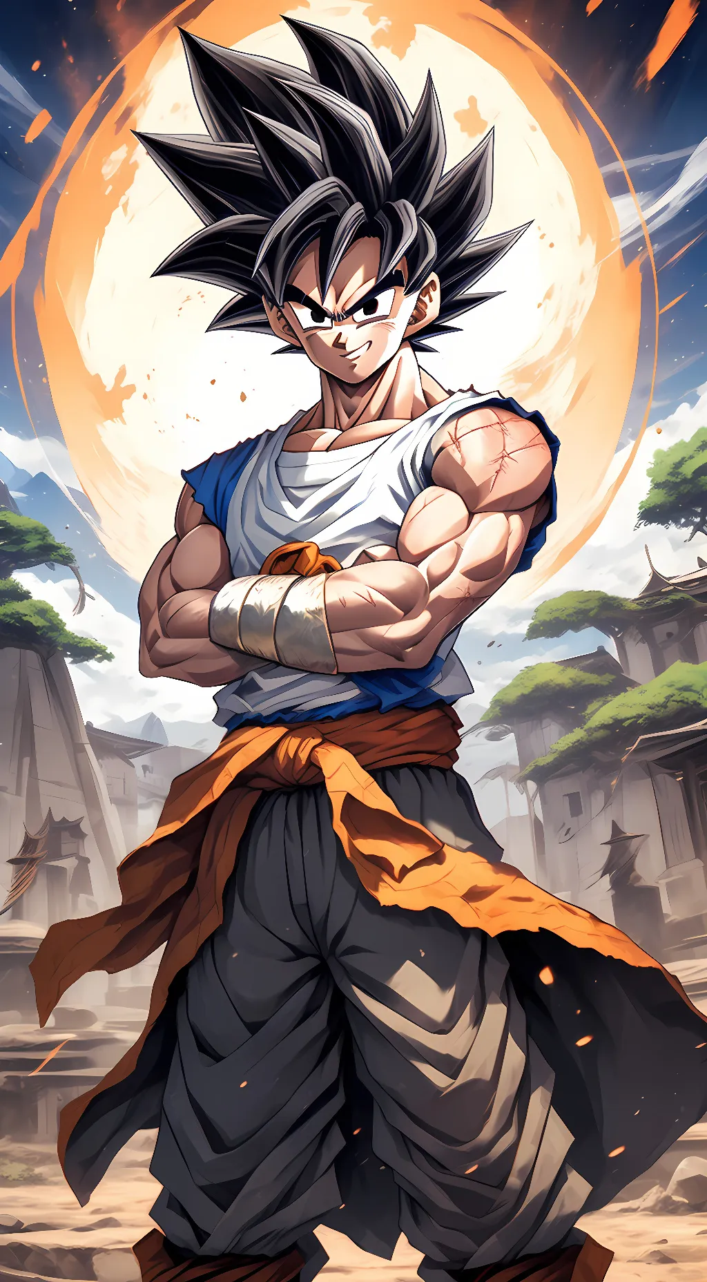 ai character: Broly,Goku,Vegeta background