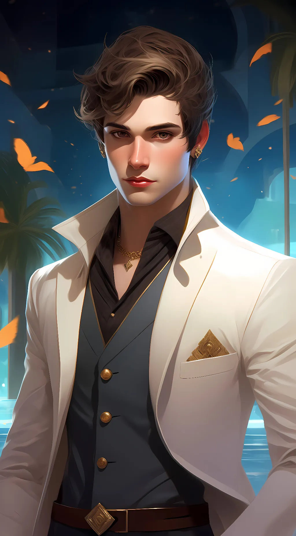 ai character: Nicky black  background