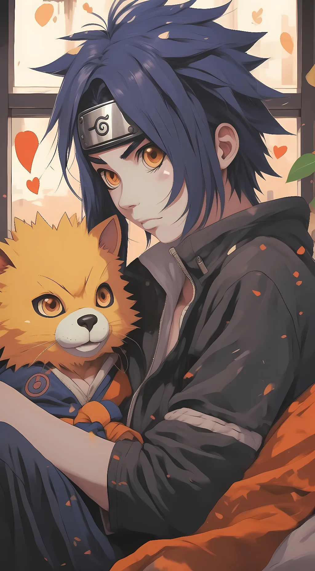 ai character: Naruto and Sasuke background