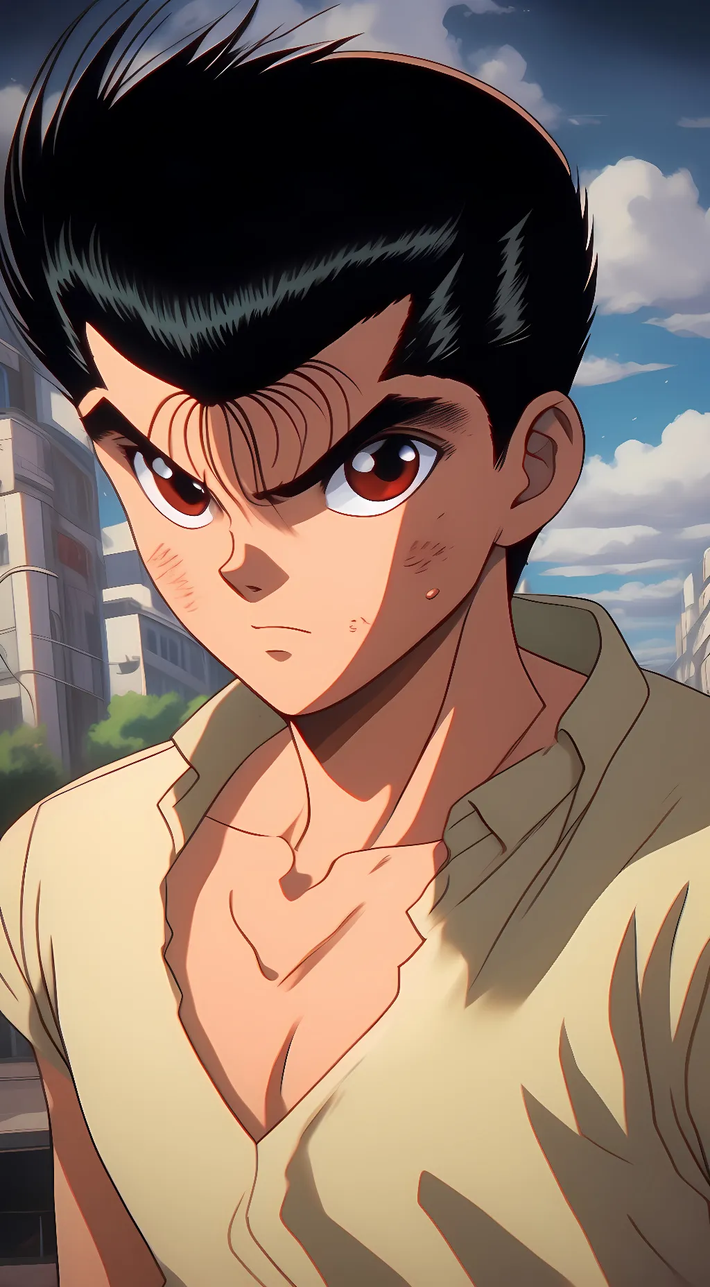 ai character: Yusuke Urameshi  background