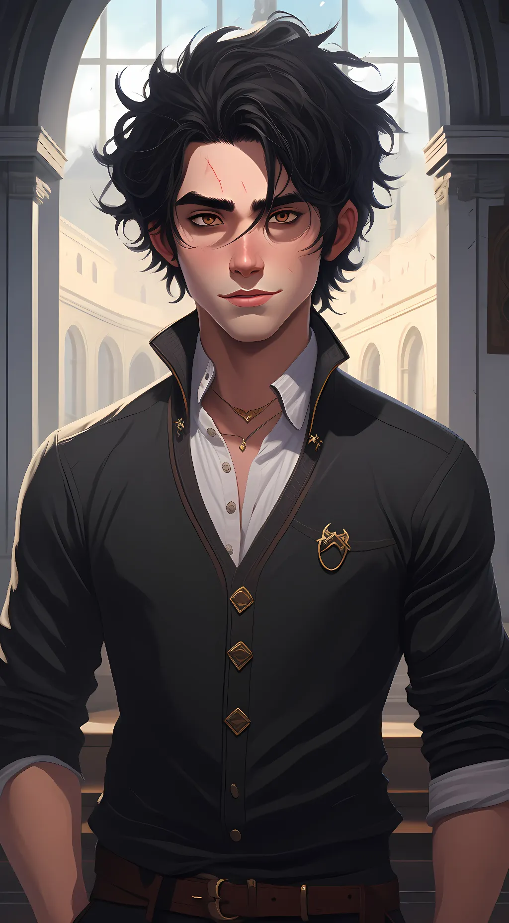 ai character: lake background