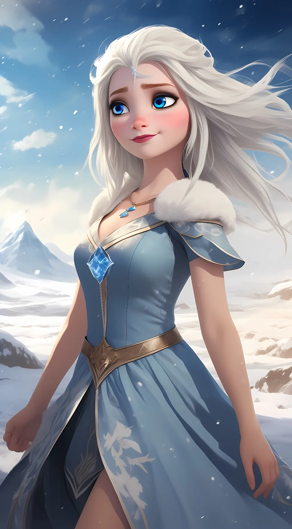 ai character: Queen Elsa background