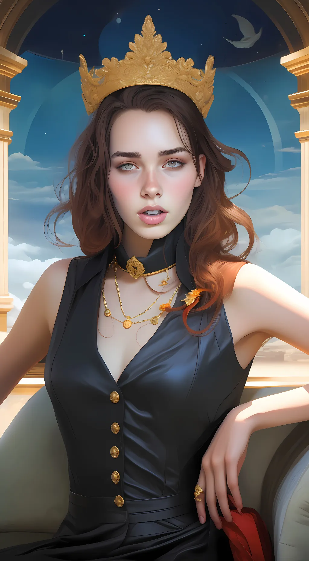 ai character: Queen of the Sky background