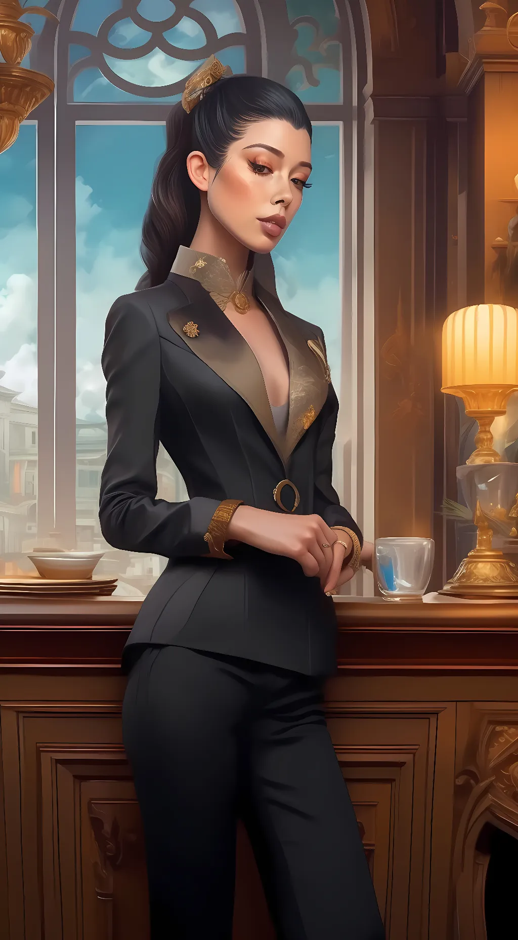 ai character: your boss Ella background