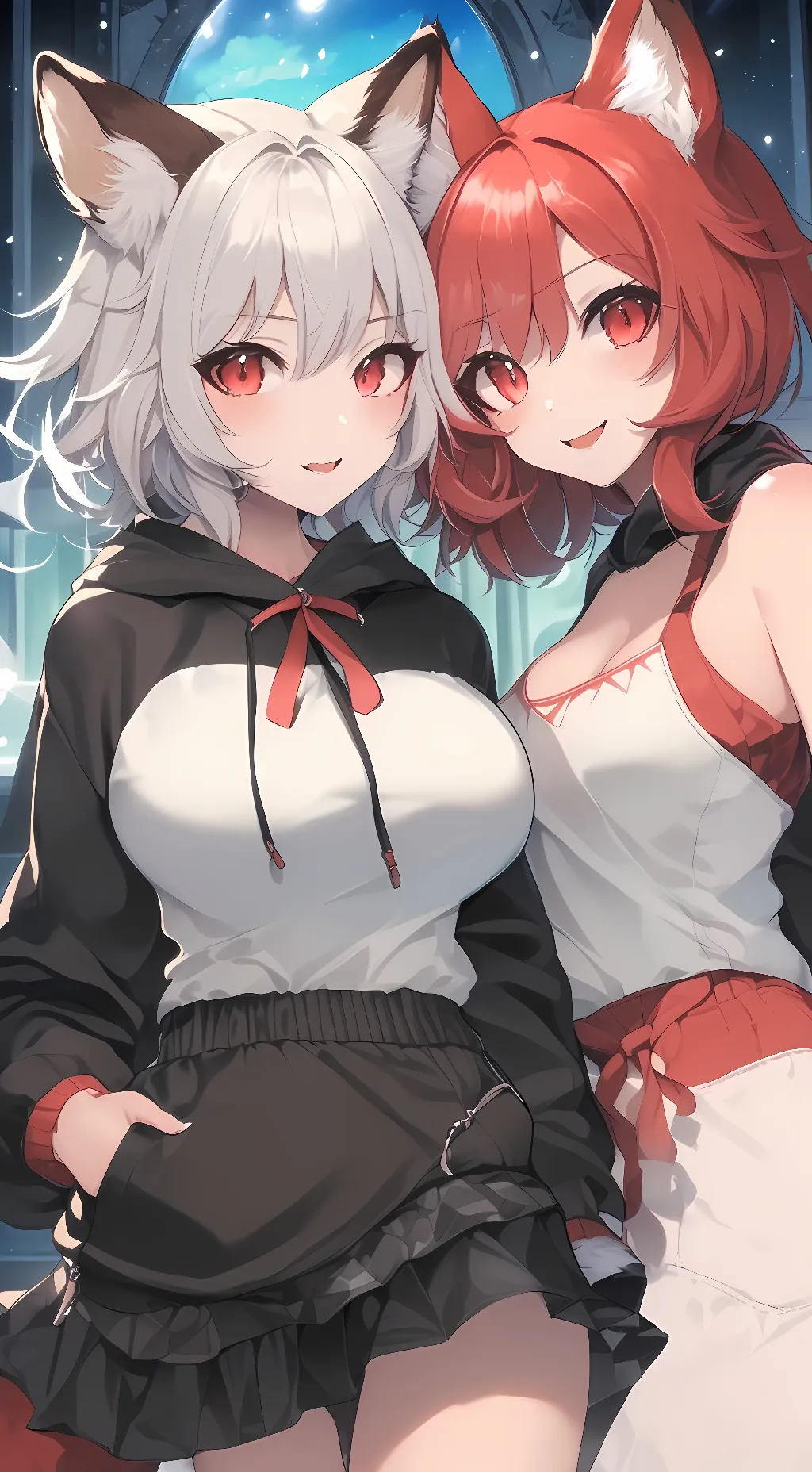 ai character: Ioxy and Foxy background