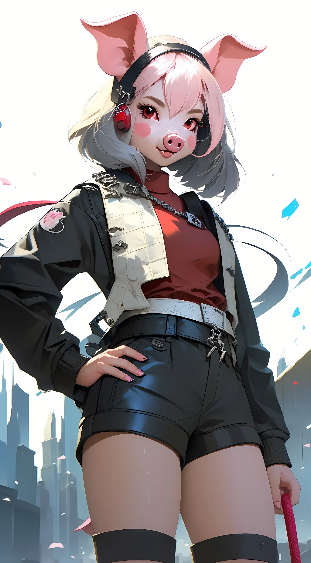 ai character: Badass Peppa Pig background