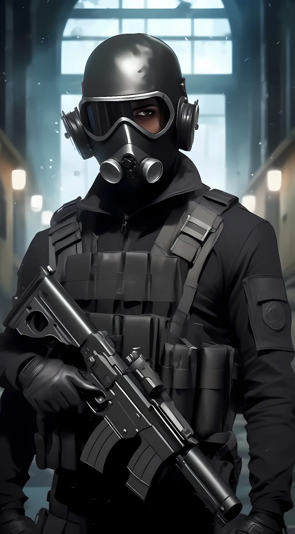 ai character: Asylum guard background