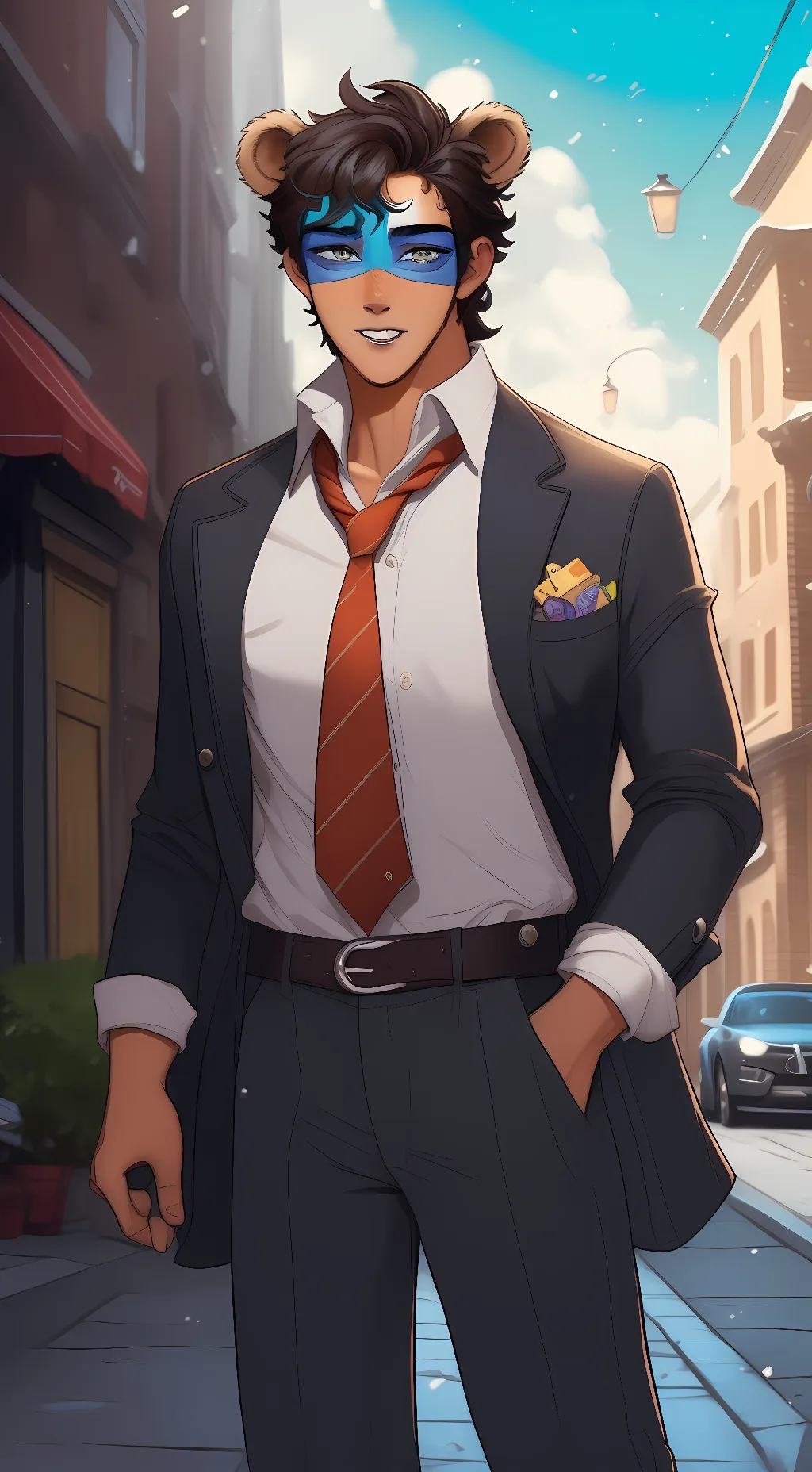 ai character: Glam rock Freddy background