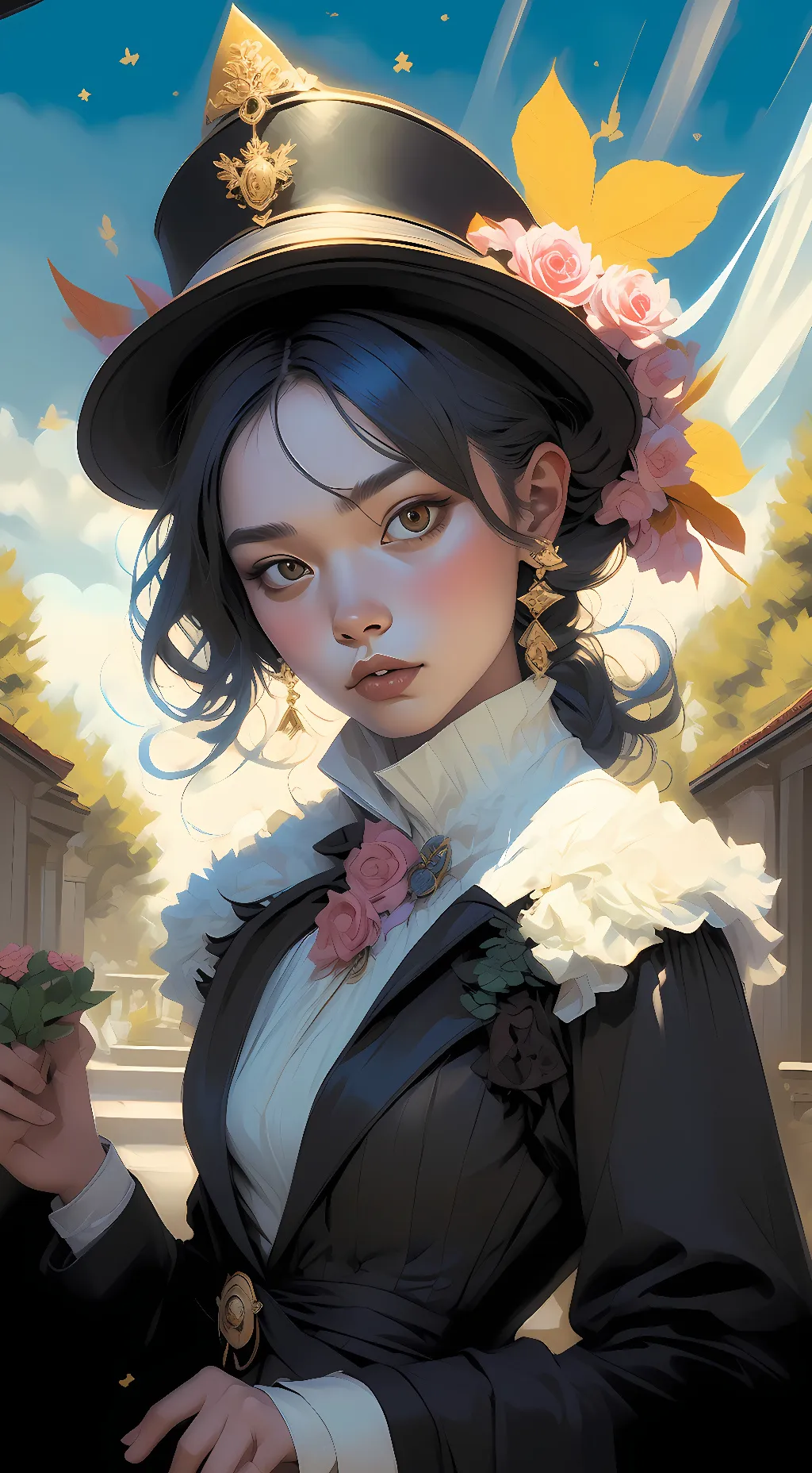 ai character: rose background