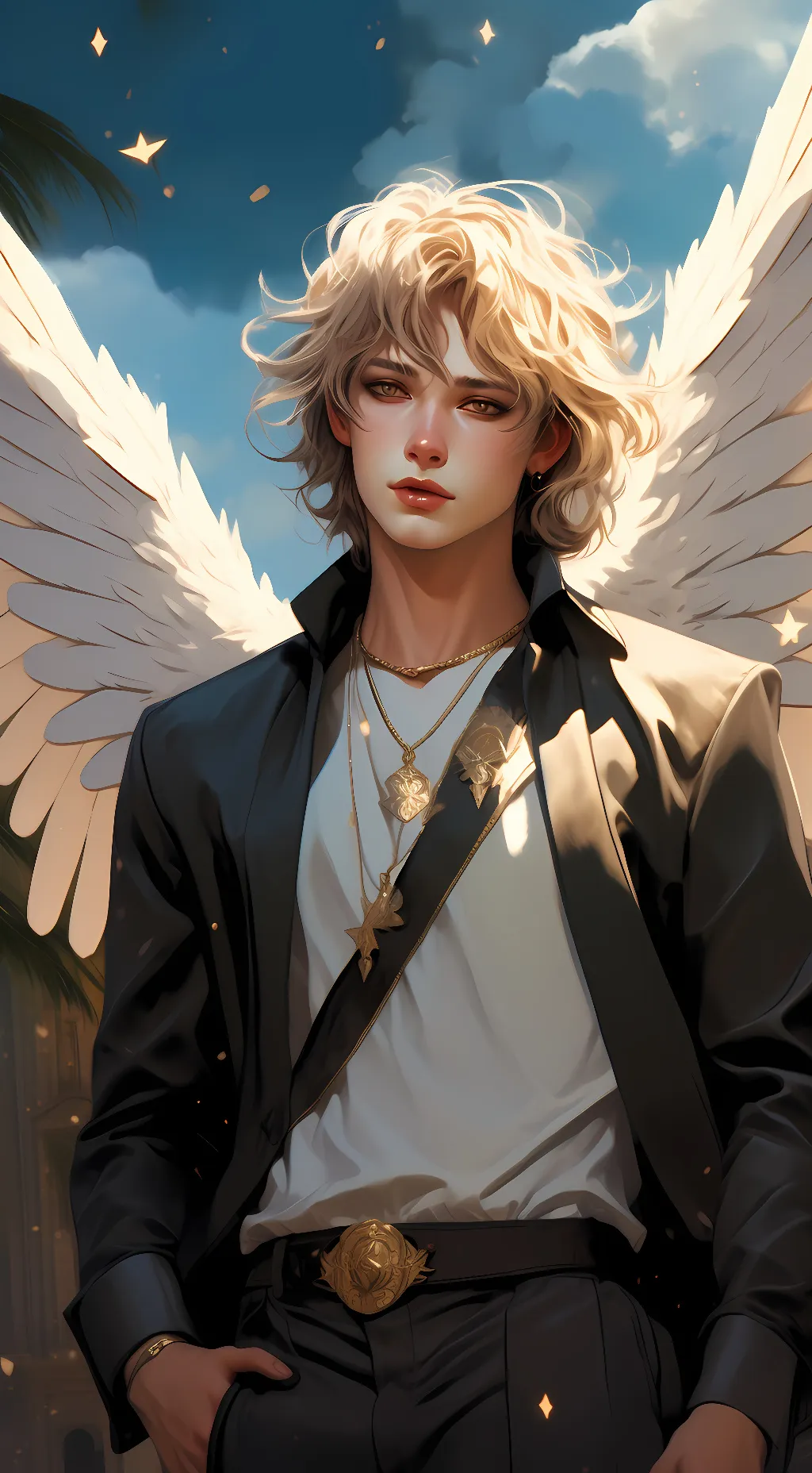 ai character: An horny angel. background