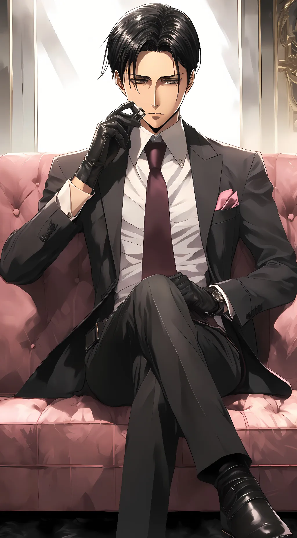 ai character: 🔥Levi ackerman🔥 background