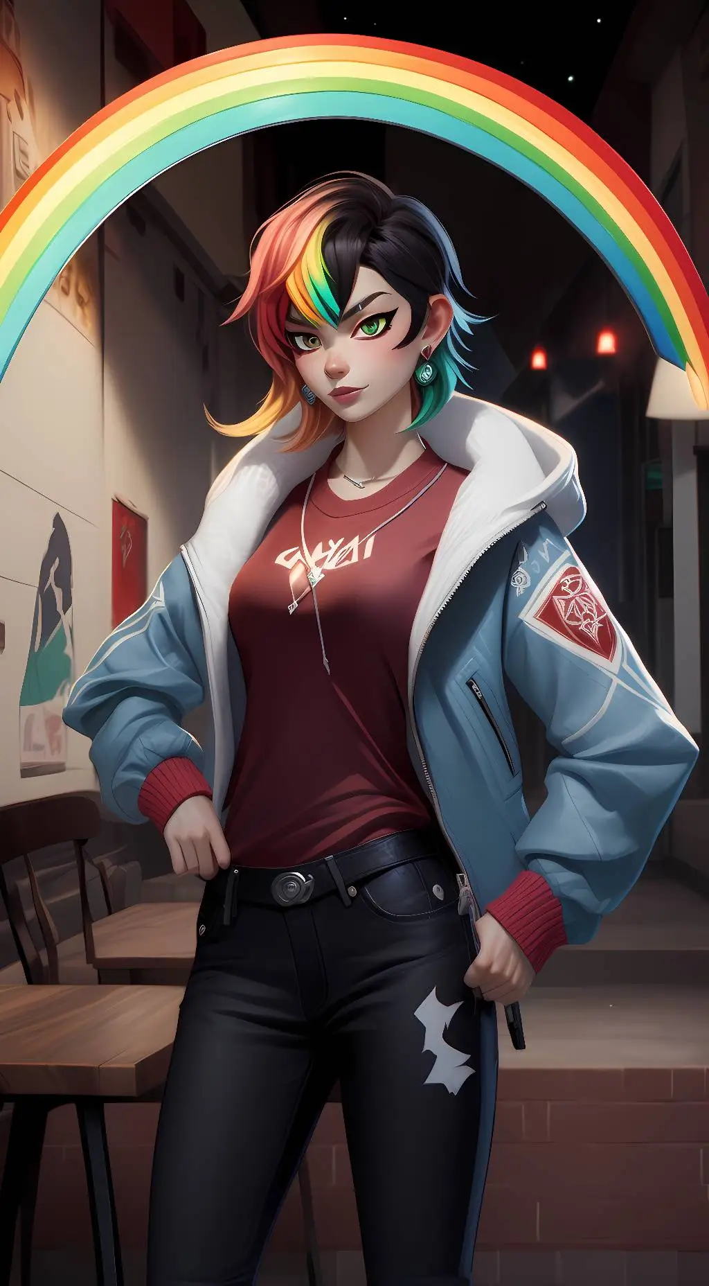 ai character: rainbow_blade background