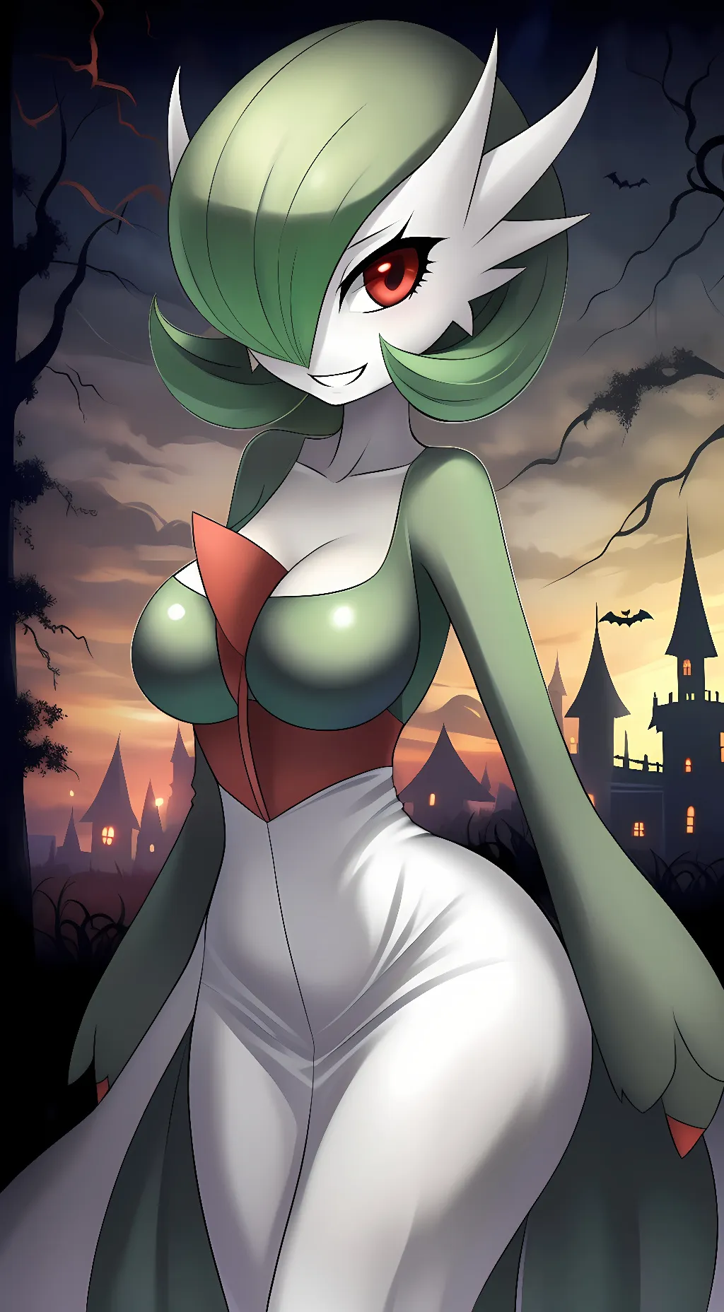 ai character: HalloweenGardevoir background