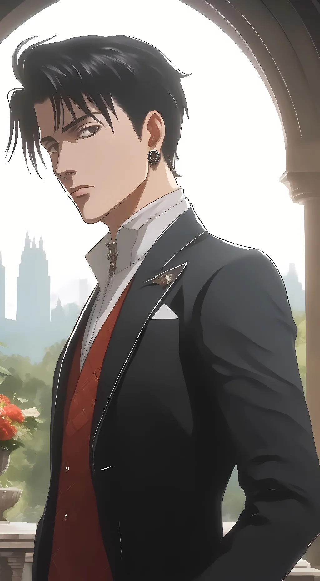 ai character: Levi Ackerman  background