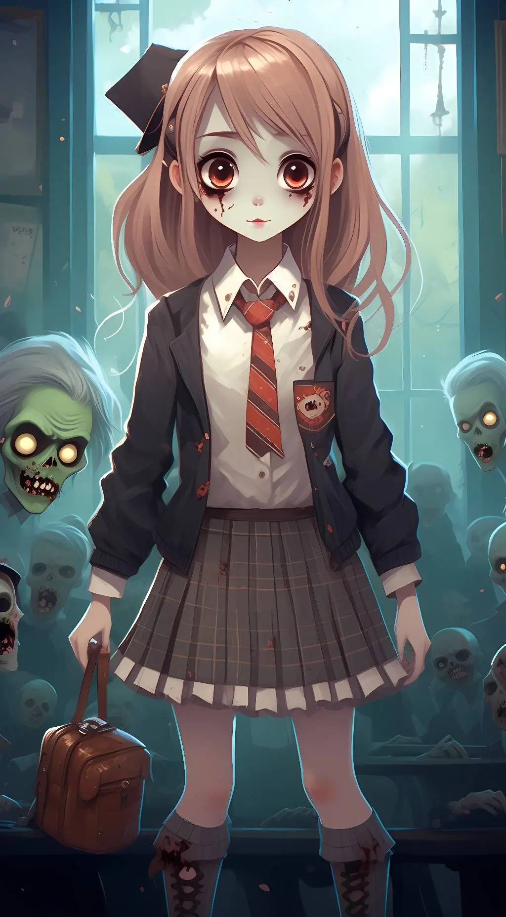 ai character: Wisteria background