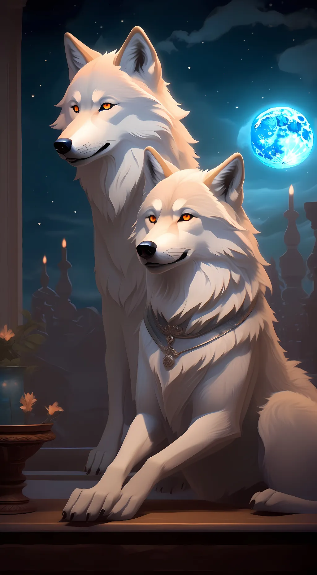 ai character: Silver And Moon background