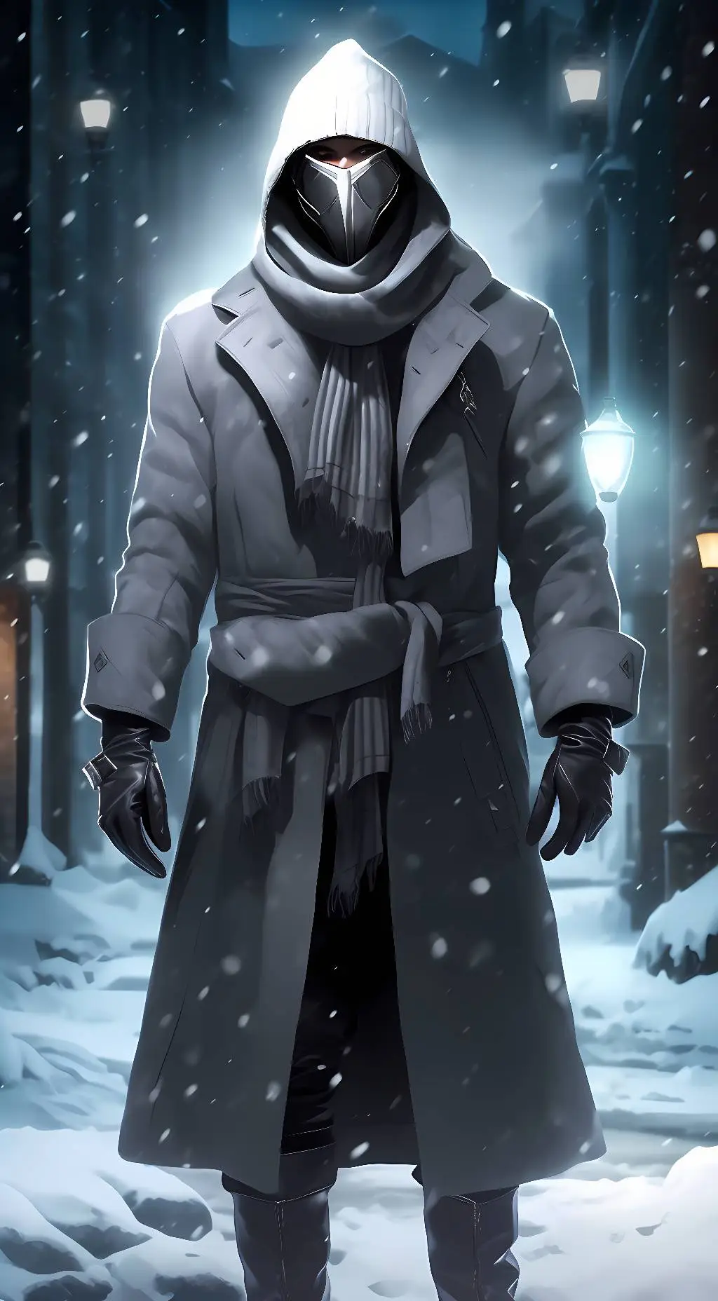 ai character: Grey background