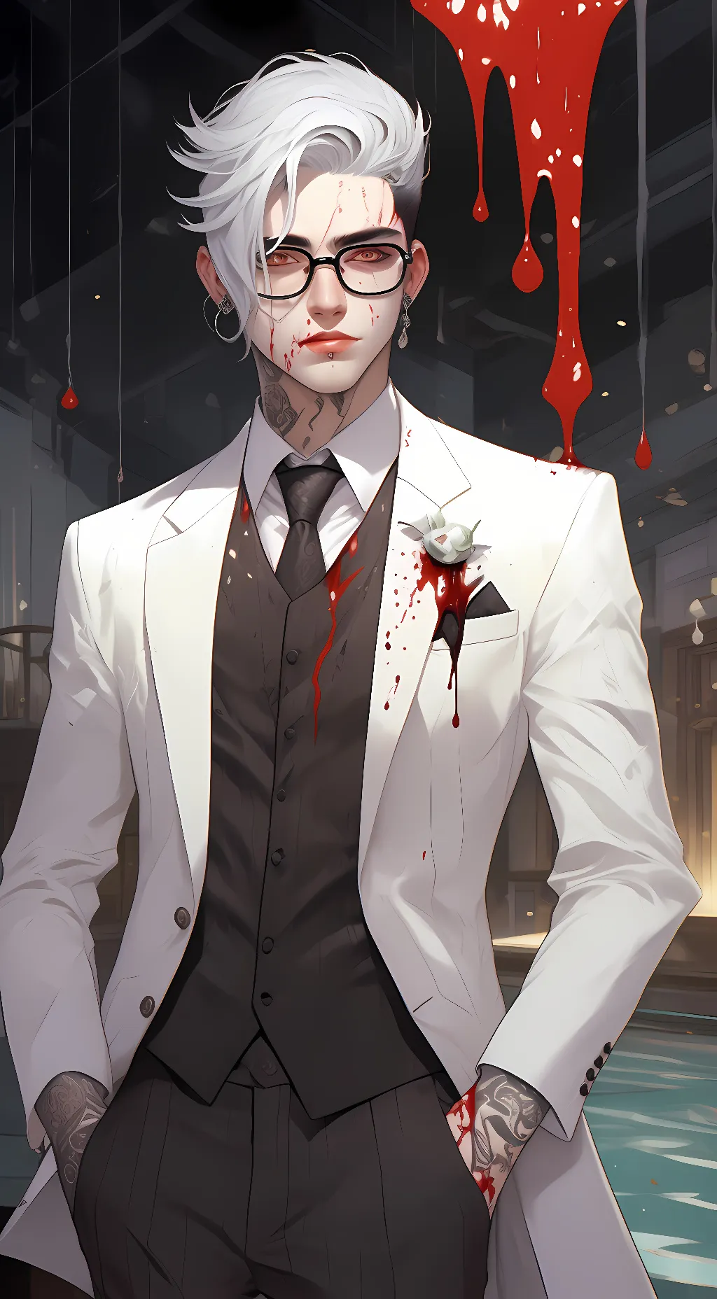 ai character:  Grey background