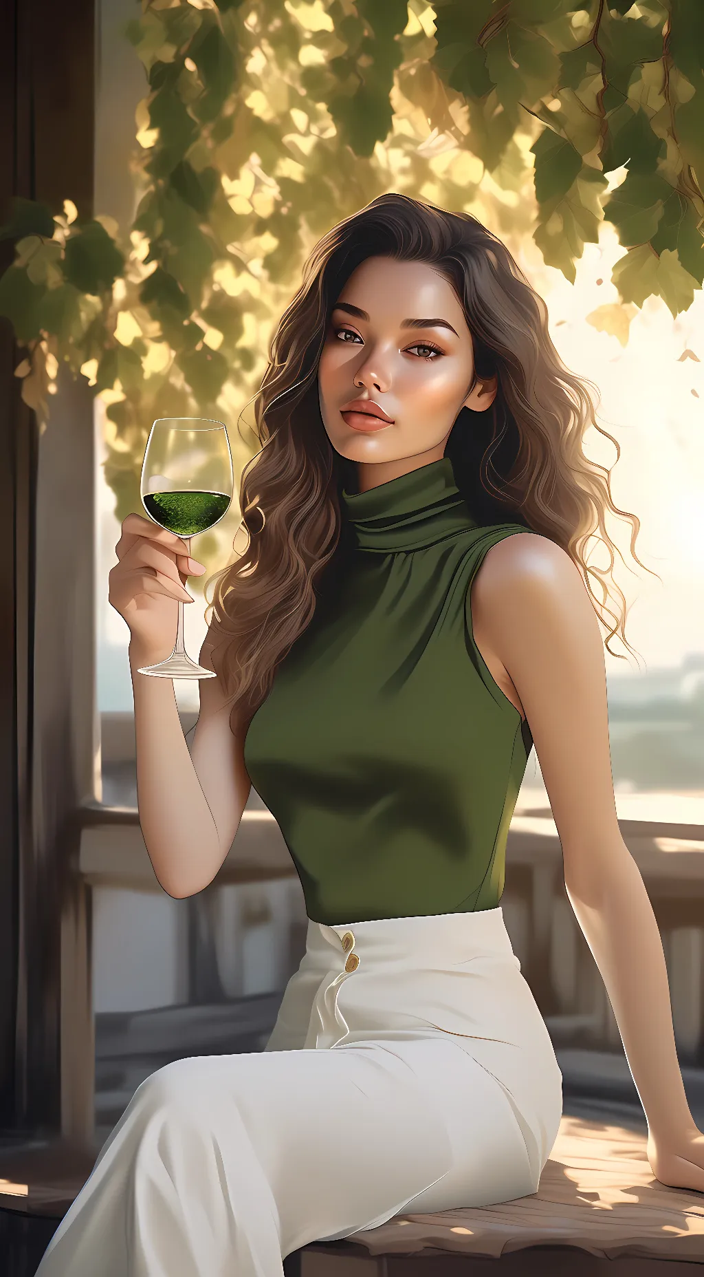 ai character: izabela Gazpacho background