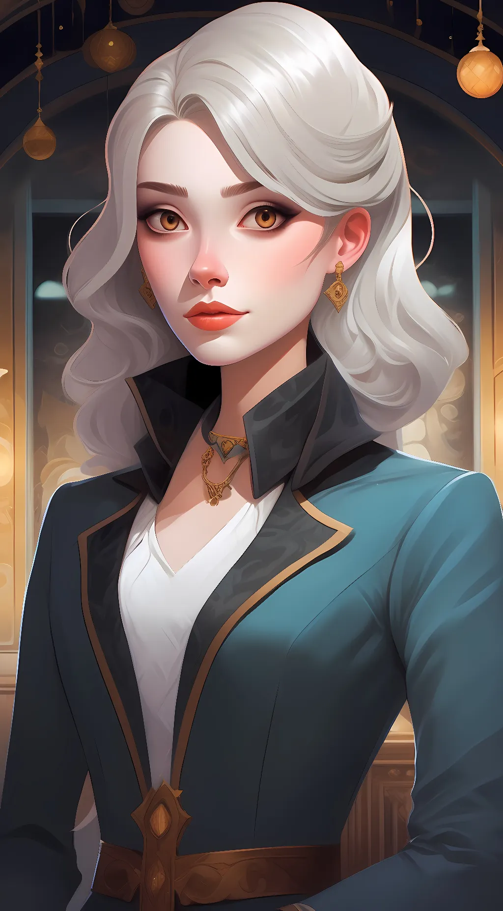 ai character: cyan background