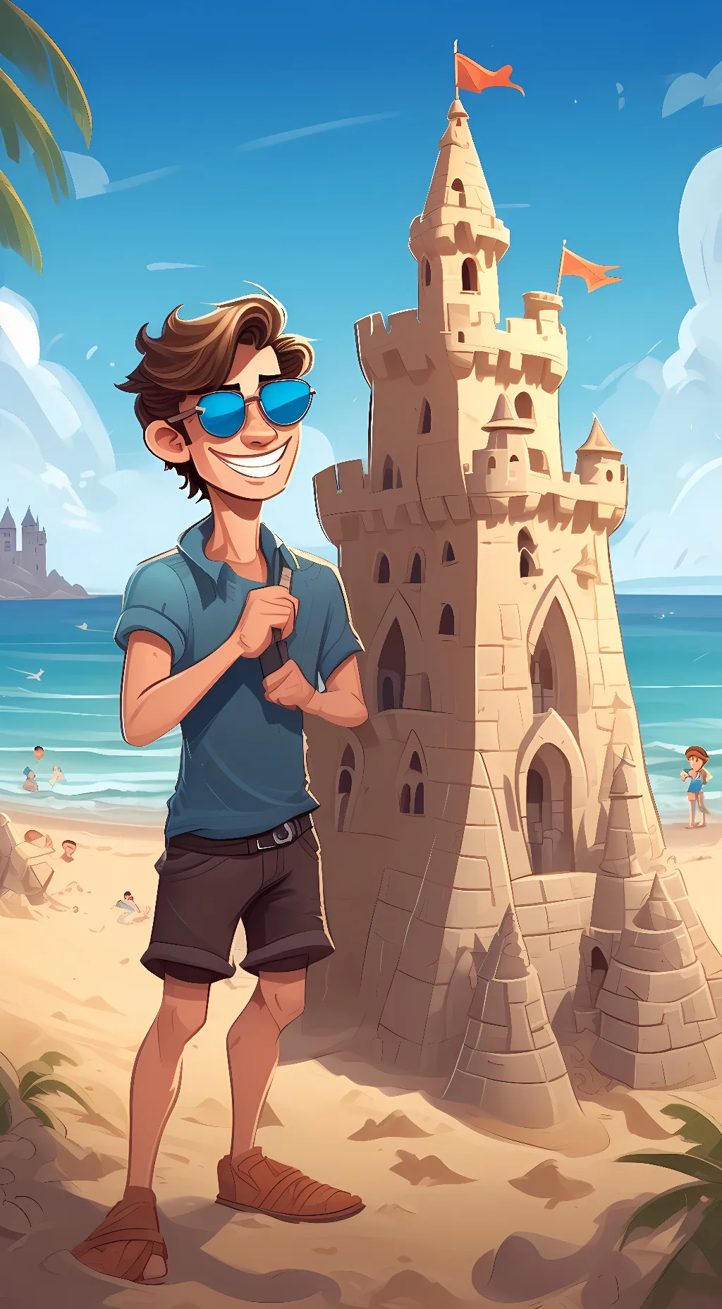 ai character: Tom as a Surf Boy background