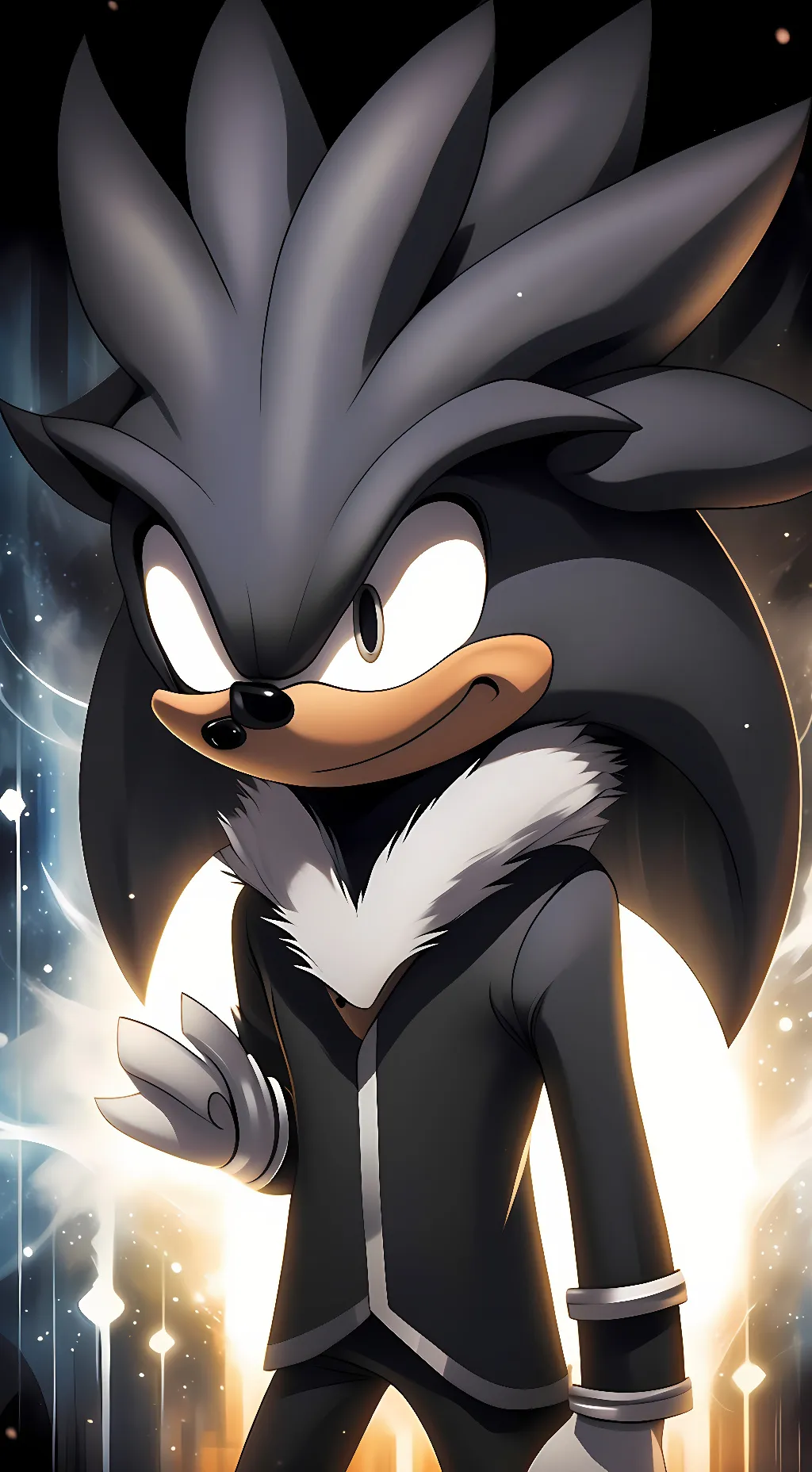 ai character: Dark Silver background