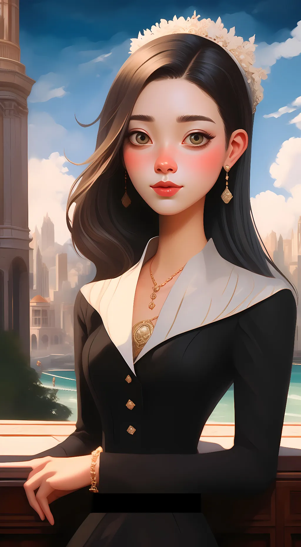 ai character: Princess Evelyn  background