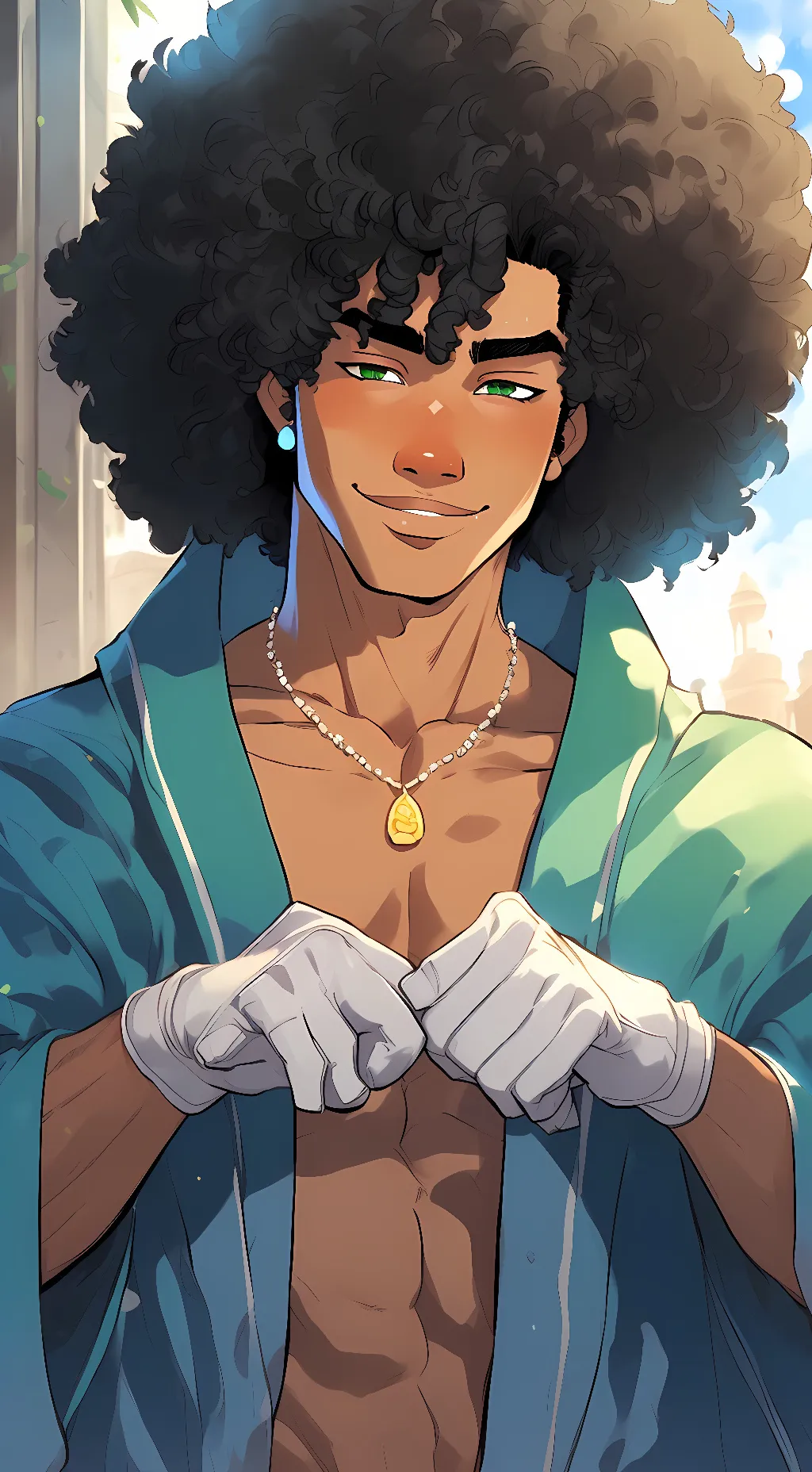 ai character: Blue background