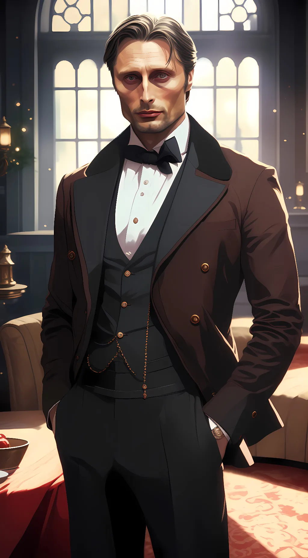 ai character: Le Chiffre  background