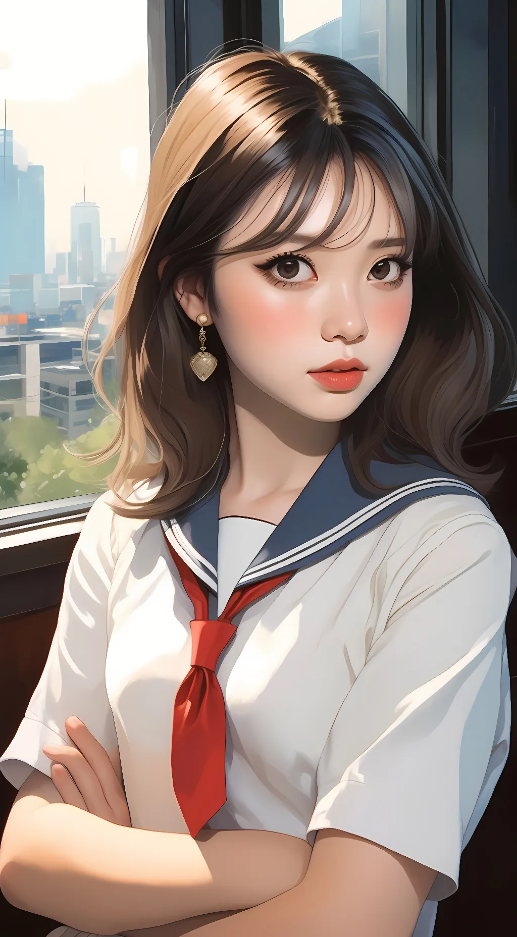 ai character: Akari Yamada  background