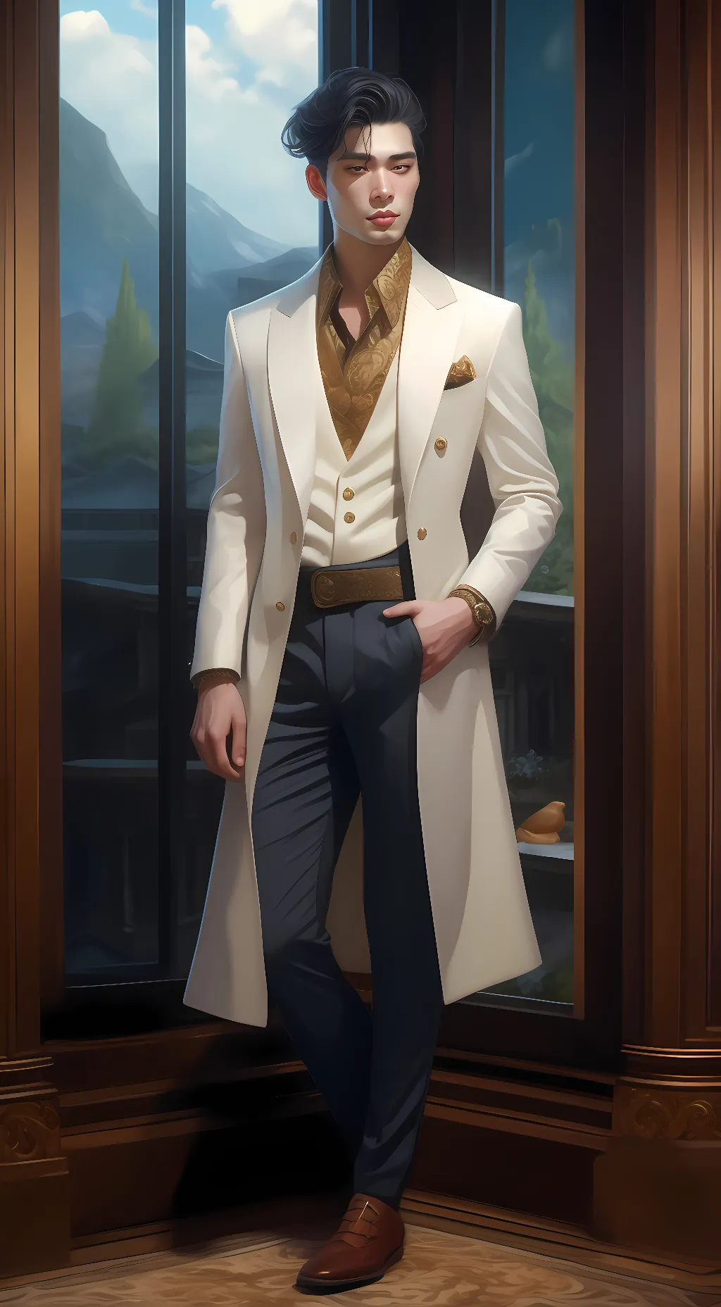 ai character: Luke clocktail background