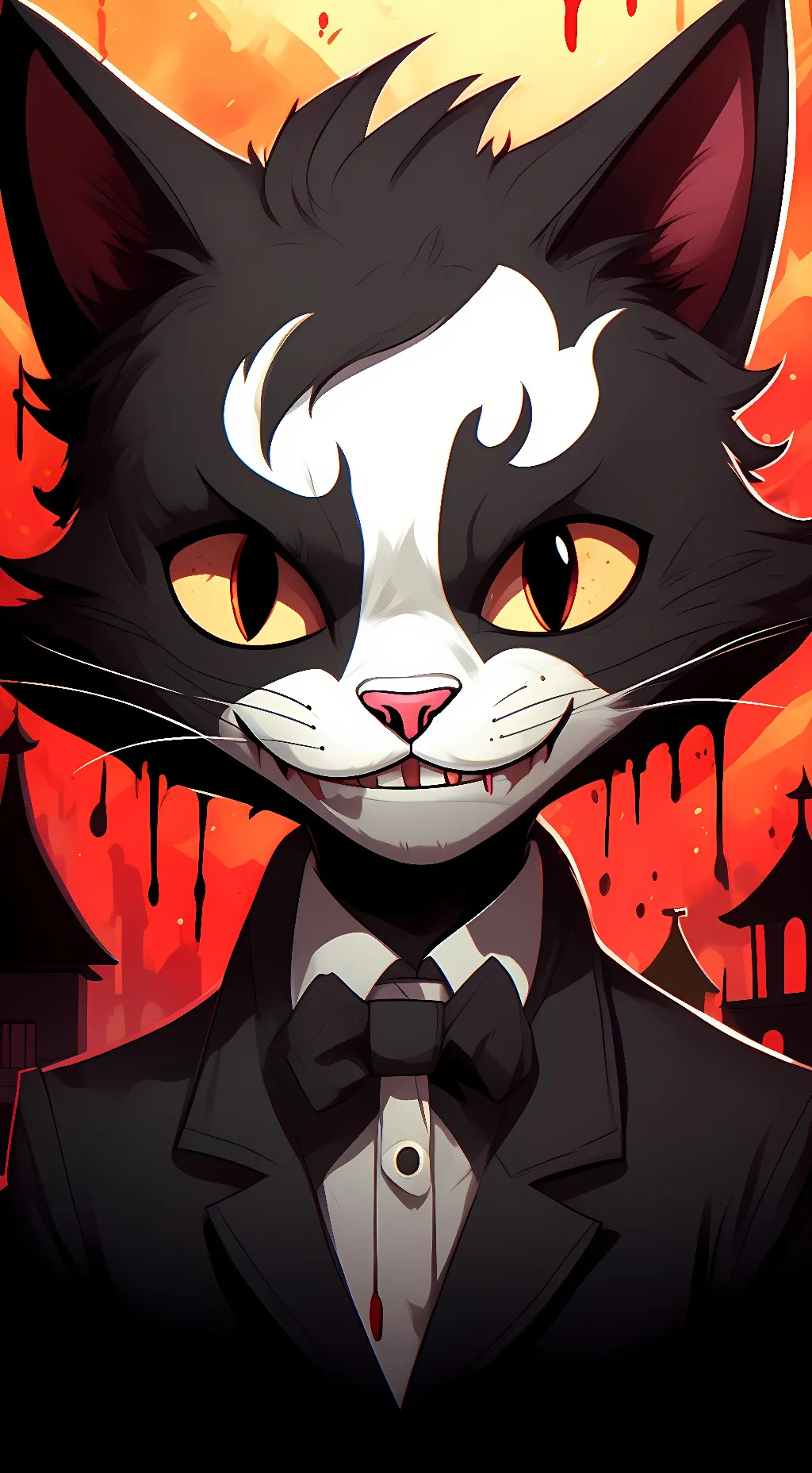 ai character:  cartoon cat  background