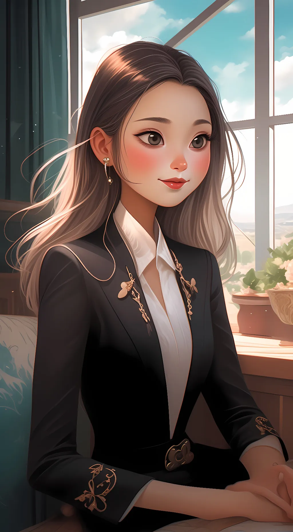 ai character: Elizabeth Mitchell background