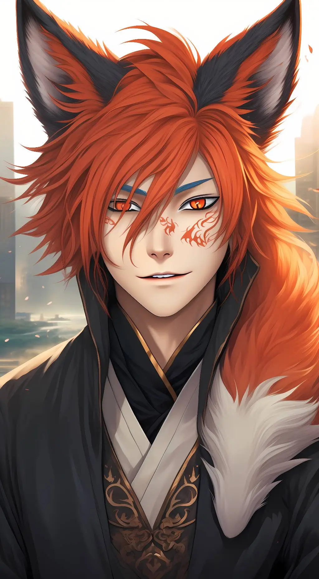 ai character: arin (kitsune) background