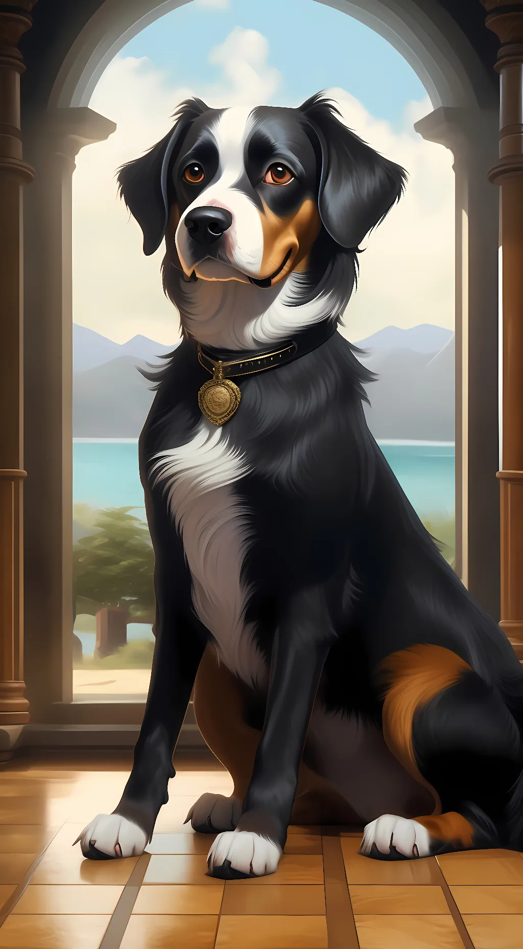 ai character: dog background