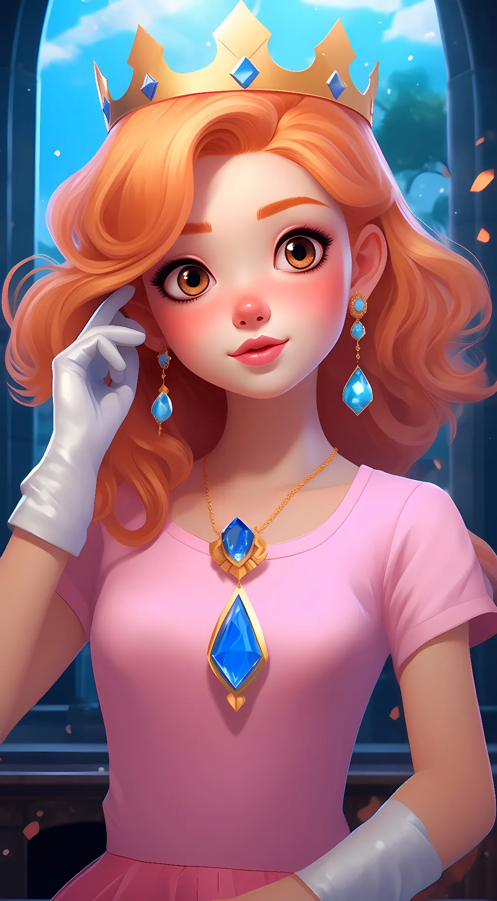 ai character: Peach background