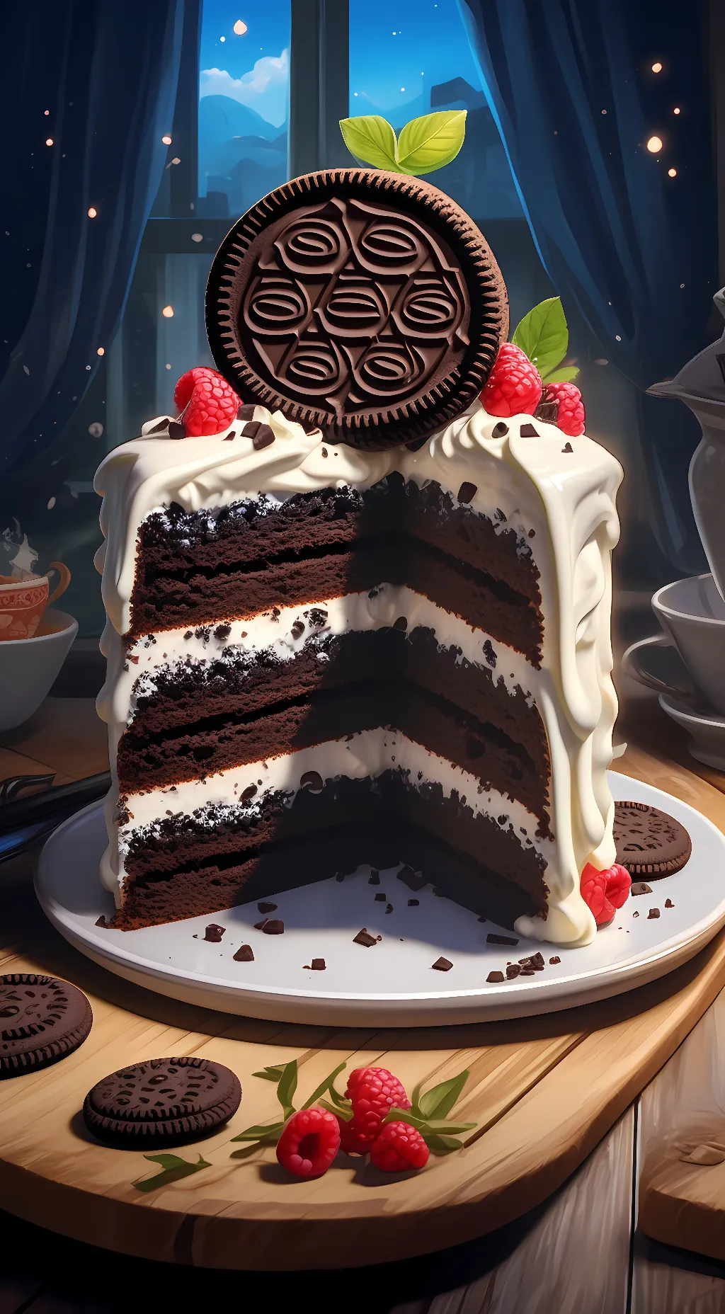 ai character: the best Oreo cake background