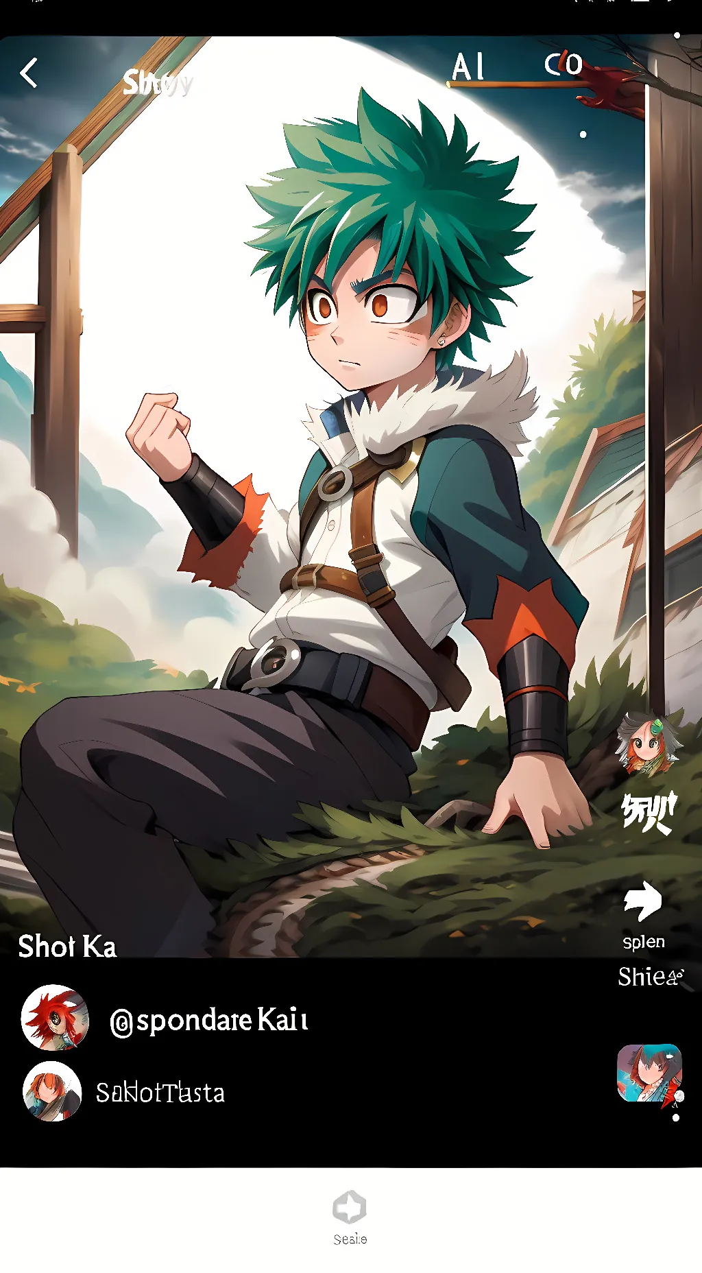 ai character: Dragon Deku background