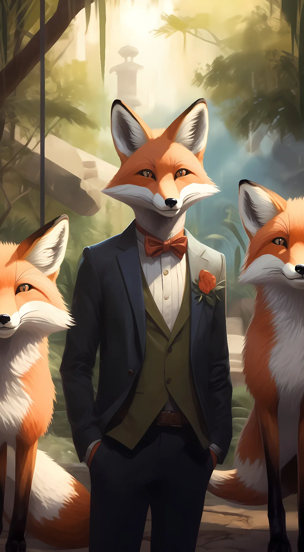 ai character: Foxes background